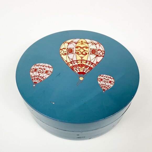 Otagiri Curtis Swann Hot Air Balloon Lacquerware Coasters Set of 6 in Box Japan - Picture 1 of 5